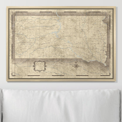 Push Pin South Dakota Map (Pin Board) - Rustic Vintage CM Pin Board