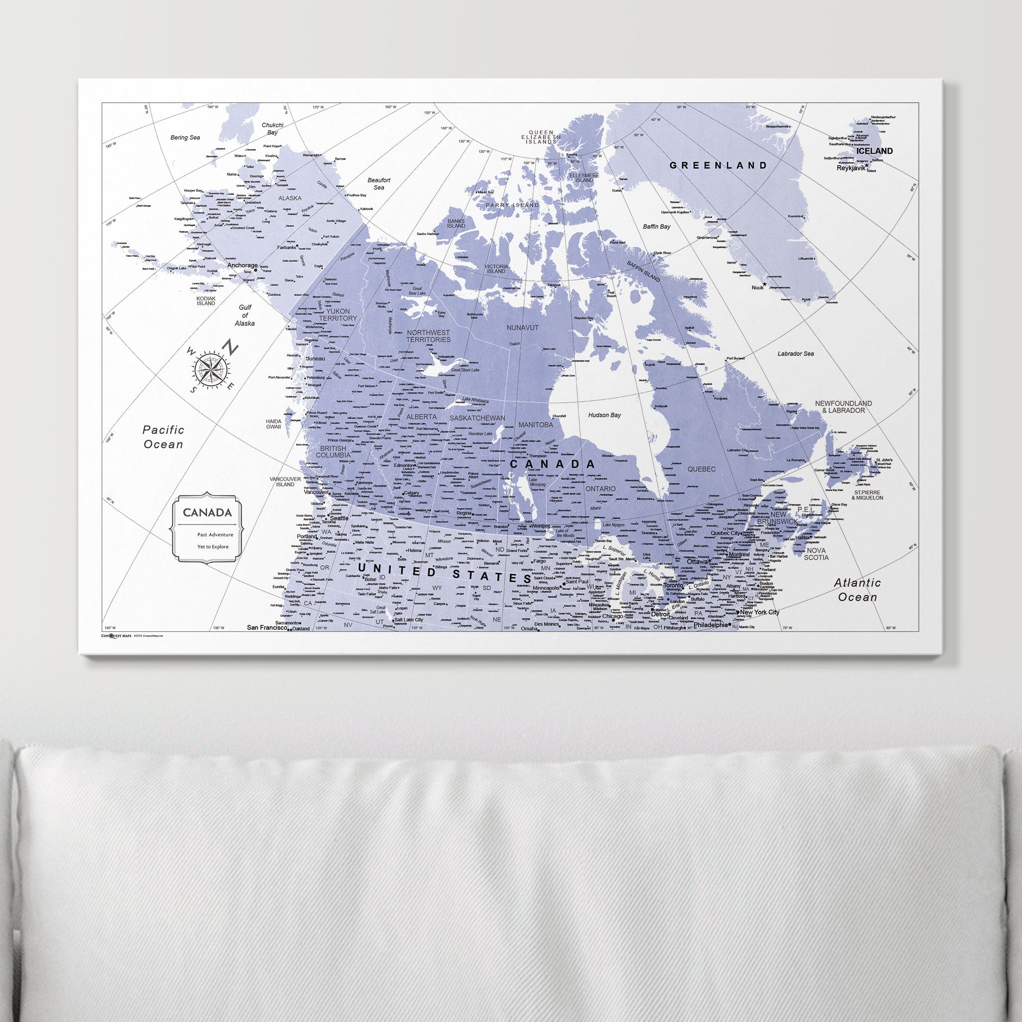 Push Pin Canada Map (Pin Board) - Purple Color Splash CM Pin Board