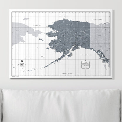 Push Pin Alaska Map (Pin Board) - Dark Gray Color Splash CM Pin Board