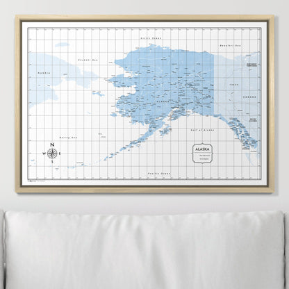 Push Pin Alaska Map (Pin Board) - Light Blue Color Splash CM Pin Board