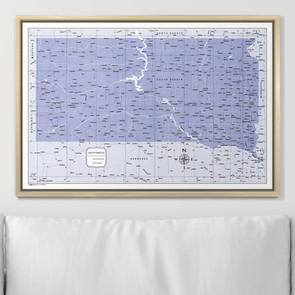 Push Pin South Dakota Map (Pin Board) - Purple Color Splash CM Pin Board