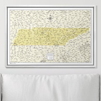 Push Pin Tennessee Map (Pin Board) - Yellow Color Splash CM Pin Board