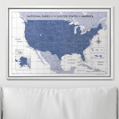 Push Pin National Parks Map (Pin Board) - Navy Color Splash CM Pin Board