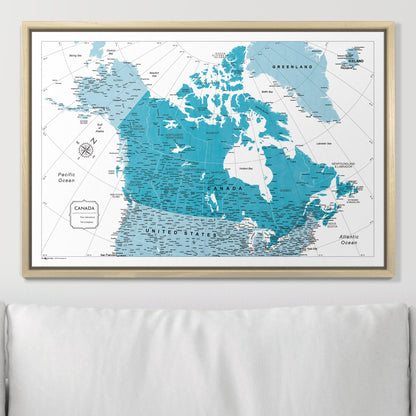 Push Pin Canada Map (Pin Board) - Teal Color Splash CM Pin Board