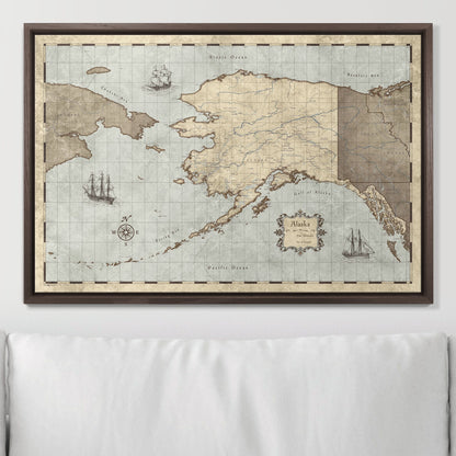 Push Pin Alaska Map (Pin Board) - Rustic Vintage CM Pin Board