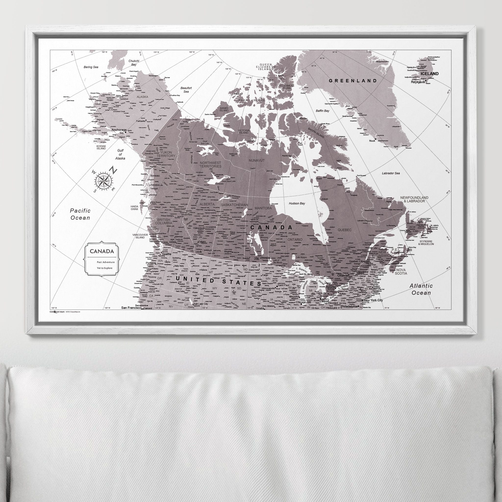 Push Pin Canada Map (Pin Board) - Dark Brown Color Splash CM Pin Board