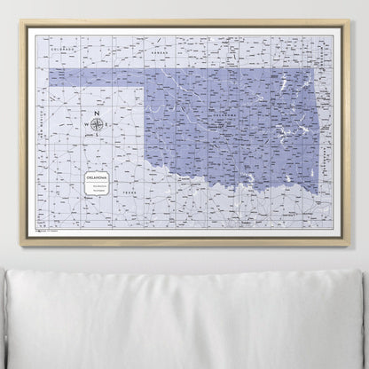 Push Pin Oklahoma Map (Pin Board) - Purple Color Splash CM Pin Board