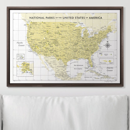 Push Pin National Parks Map (Pin Board) - Yellow Color Splash CM Pin Board