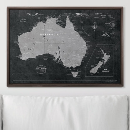 Push Pin Australia Map (Pin Board) - Modern Slate CM Pin Board