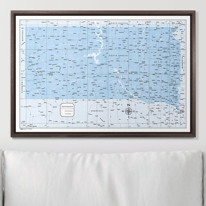 Push Pin South Dakota Map (Pin Board) - Light Blue Color Splash CM Pin Board