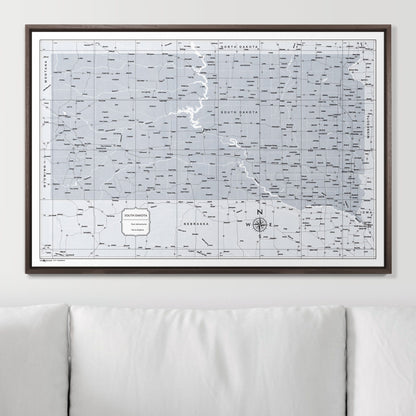 Push Pin South Dakota Map (Pin Board) - Light Gray Color Splash CM Pin Board