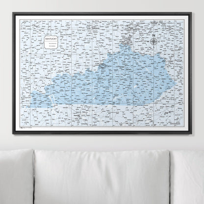 Push Pin Kentucky Map (Pin Board) - Light Blue Color Splash CM Pin Board