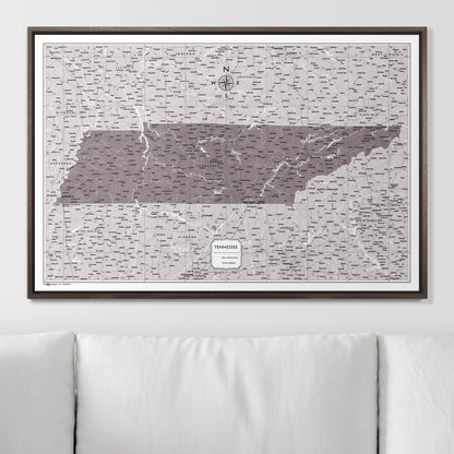 Push Pin Tennessee Map (Pin Board) - Dark Brown Color Splash CM Pin Board