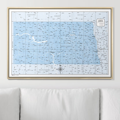 Push Pin North Dakota Map (Pin Board) - Light Blue Color Splash CM Pin Board