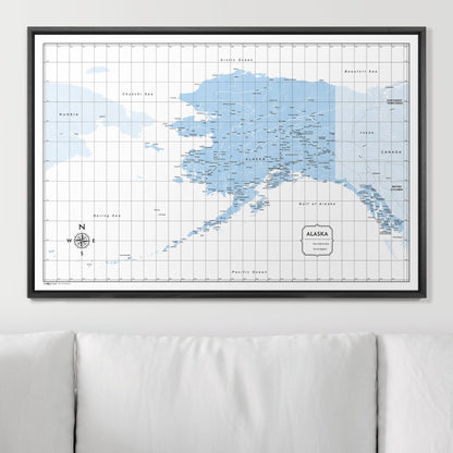 Push Pin Alaska Map (Pin Board) - Light Blue Color Splash CM Pin Board