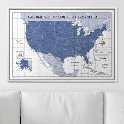 Push Pin National Parks Map (Pin Board) - Navy Color Splash CM Pin Board