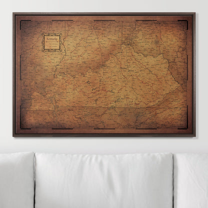 Push Pin Kentucky Map (Pin Board) - Golden Aged CM Pin Board