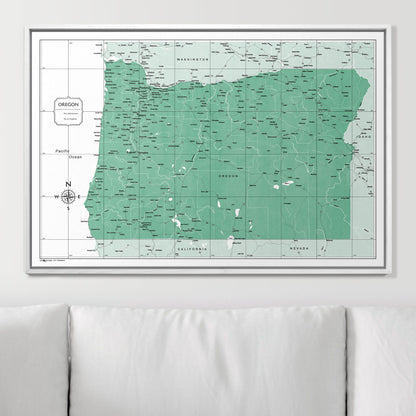 Push Pin Oregon Map (Pin Board) - Green Color Splash CM Pin Board