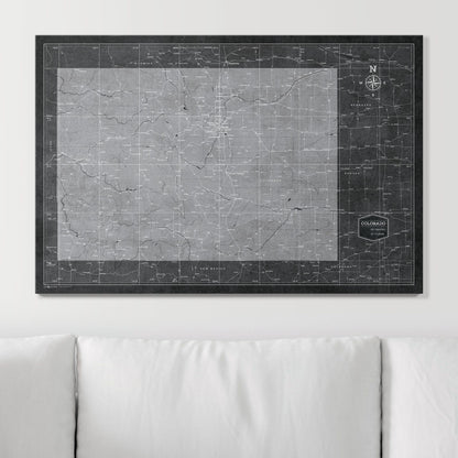 Push Pin Colorado Map (Pin Board) - Modern Slate CM Pin Board