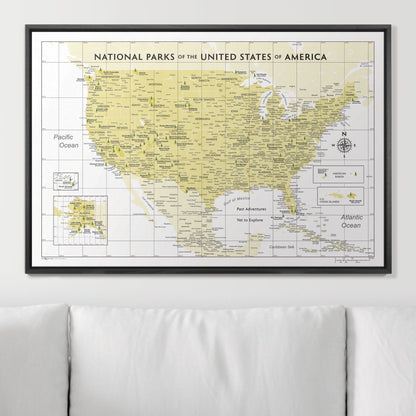 Push Pin National Parks Map (Pin Board) - Yellow Color Splash CM Pin Board