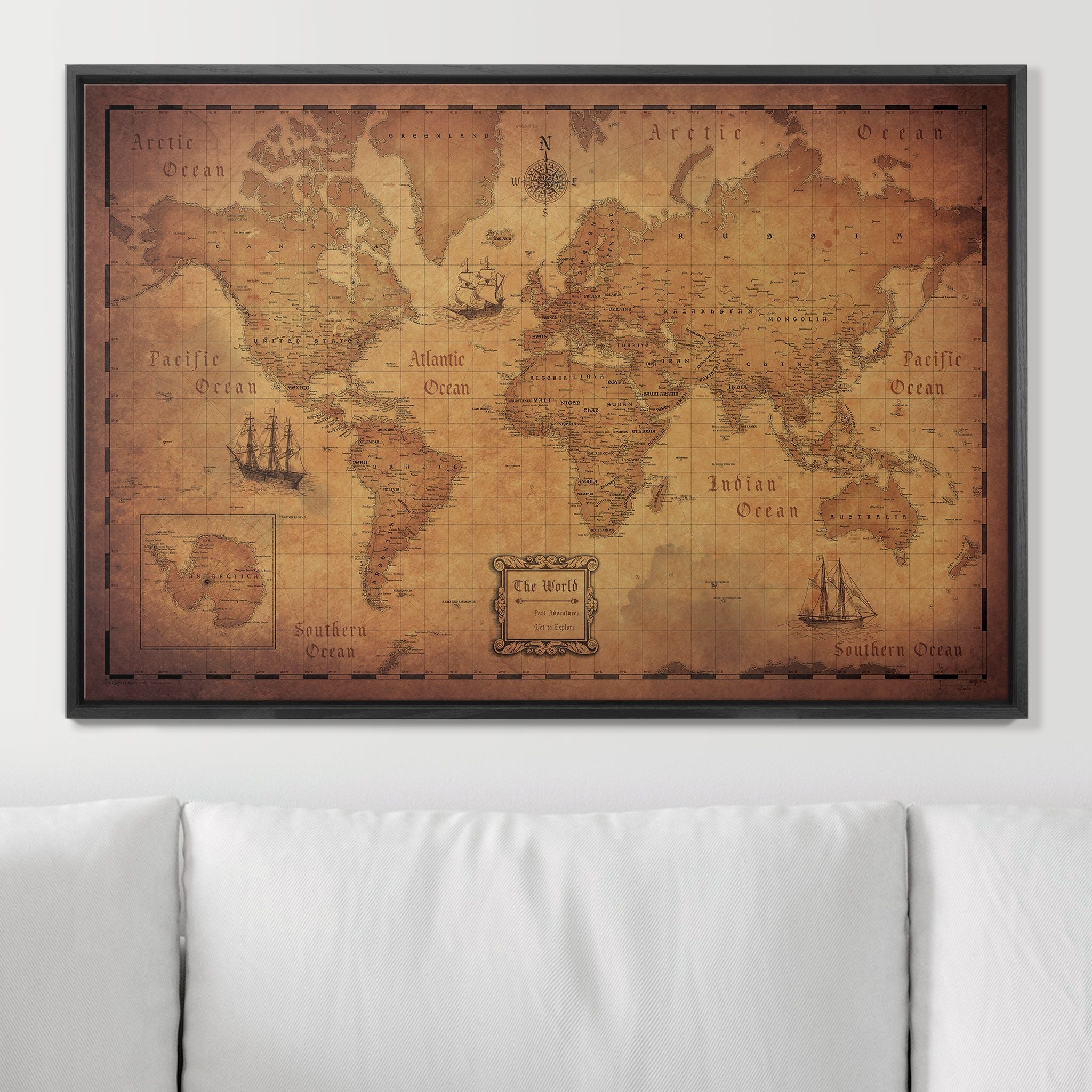 Push Pin World Map (Pin Board) - Golden Aged CM Pin Board