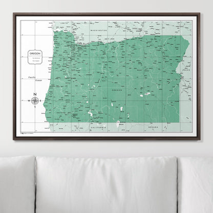 Push Pin Oregon Map (Pin Board) - Green Color Splash CM Pin Board