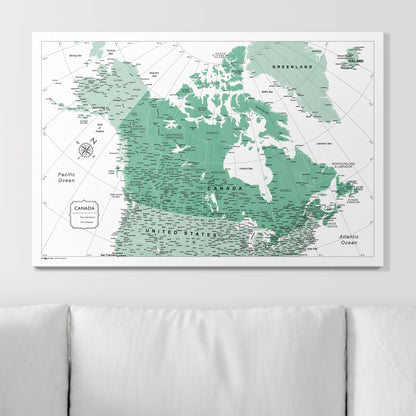 Push Pin Canada Map (Pin Board) - Green Color Splash CM Pin Board