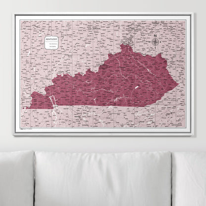 Push Pin Kentucky Map (Pin Board) - Burgundy Color Splash CM Pin Board