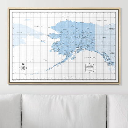 Push Pin Alaska Map (Pin Board) - Light Blue Color Splash CM Pin Board