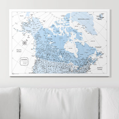 Push Pin Canada Map (Pin Board) - Light Blue Color Splash CM Pin Board