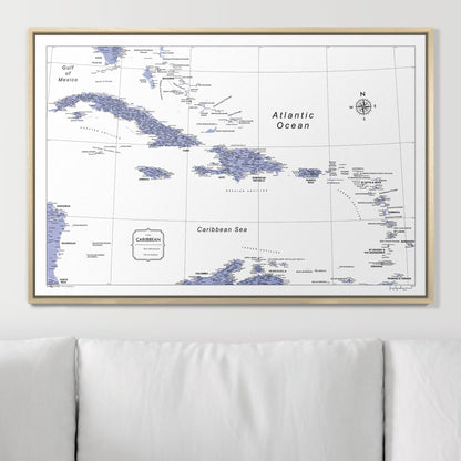 Push Pin Caribbean Map (Pin Board) - Purple Color Splash CM Pin Board