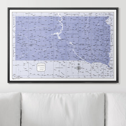 Push Pin South Dakota Map (Pin Board) - Purple Color Splash CM Pin Board