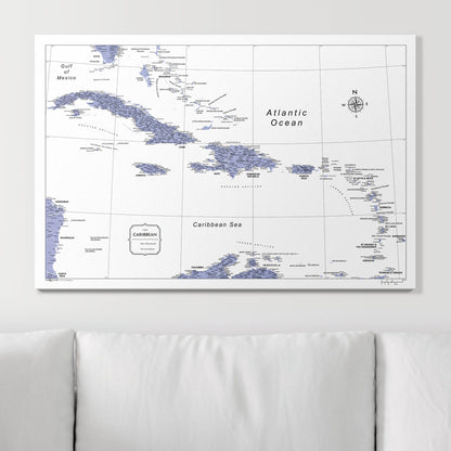 Push Pin Caribbean Map (Pin Board) - Purple Color Splash CM Pin Board