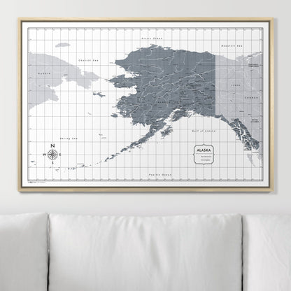 Push Pin Alaska Map (Pin Board) - Dark Gray Color Splash CM Pin Board