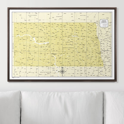 Push Pin North Dakota Map (Pin Board) - Yellow Color Splash CM Pin Board