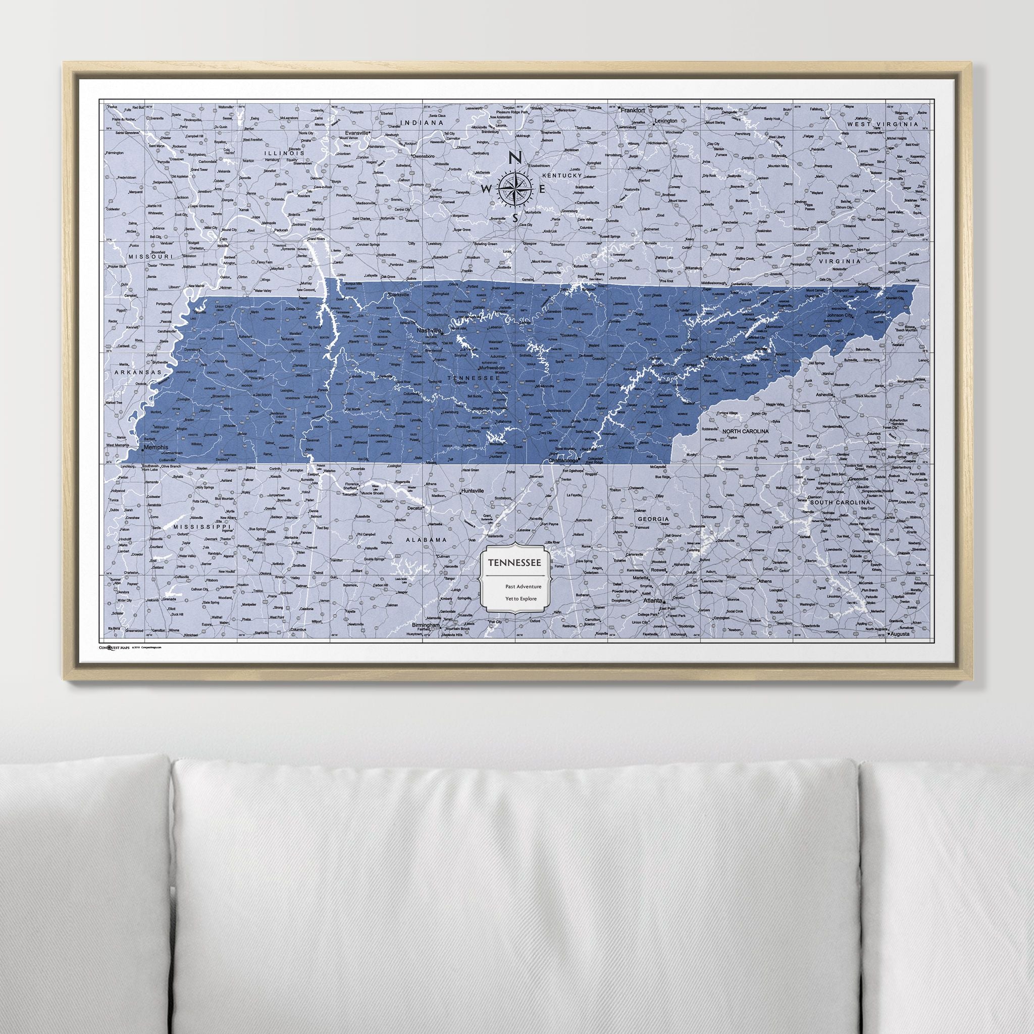 Push Pin Tennessee Map (Pin Board) - Navy Color Splash CM Pin Board