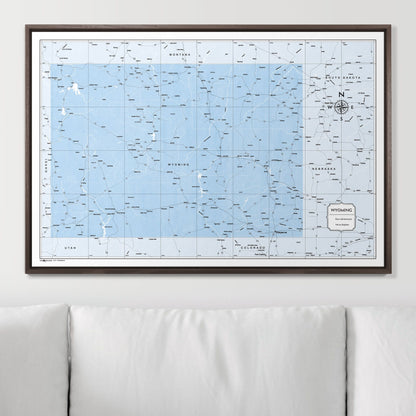 Push Pin Wyoming Map (Pin Board) - Light Blue Color Splash CM Pin Board