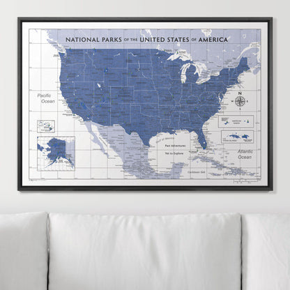 Push Pin National Parks Map (Pin Board) - Navy Color Splash CM Pin Board