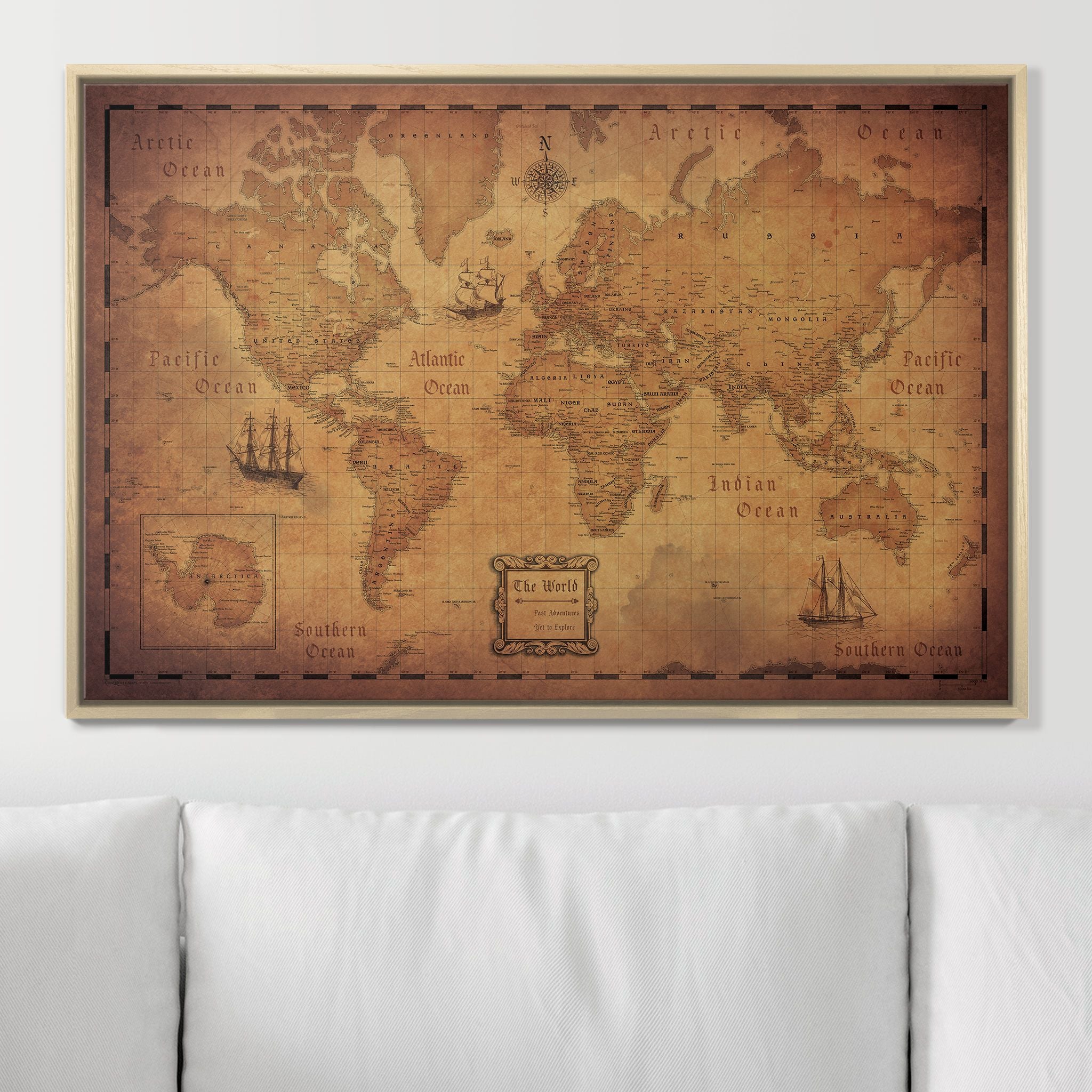 Push Pin World Map (Pin Board) - Golden Aged CM Pin Board