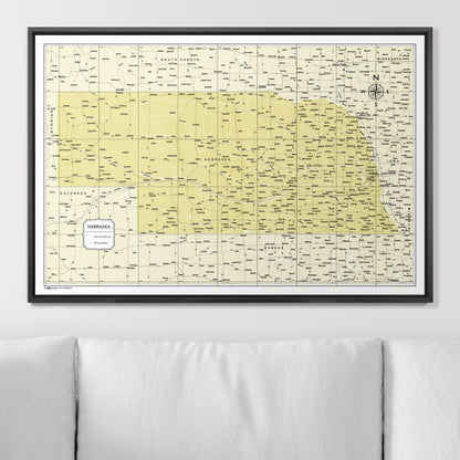 Push Pin Nebraska Map (Pin Board) - Yellow Color Splash CM Pin Board