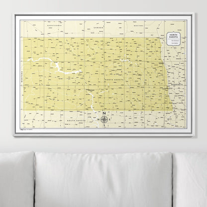 Push Pin North Dakota Map (Pin Board) - Yellow Color Splash CM Pin Board