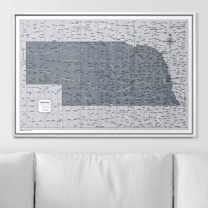 Push Pin Nebraska Map (Pin Board) - Dark Gray Color Splash CM Pin Board