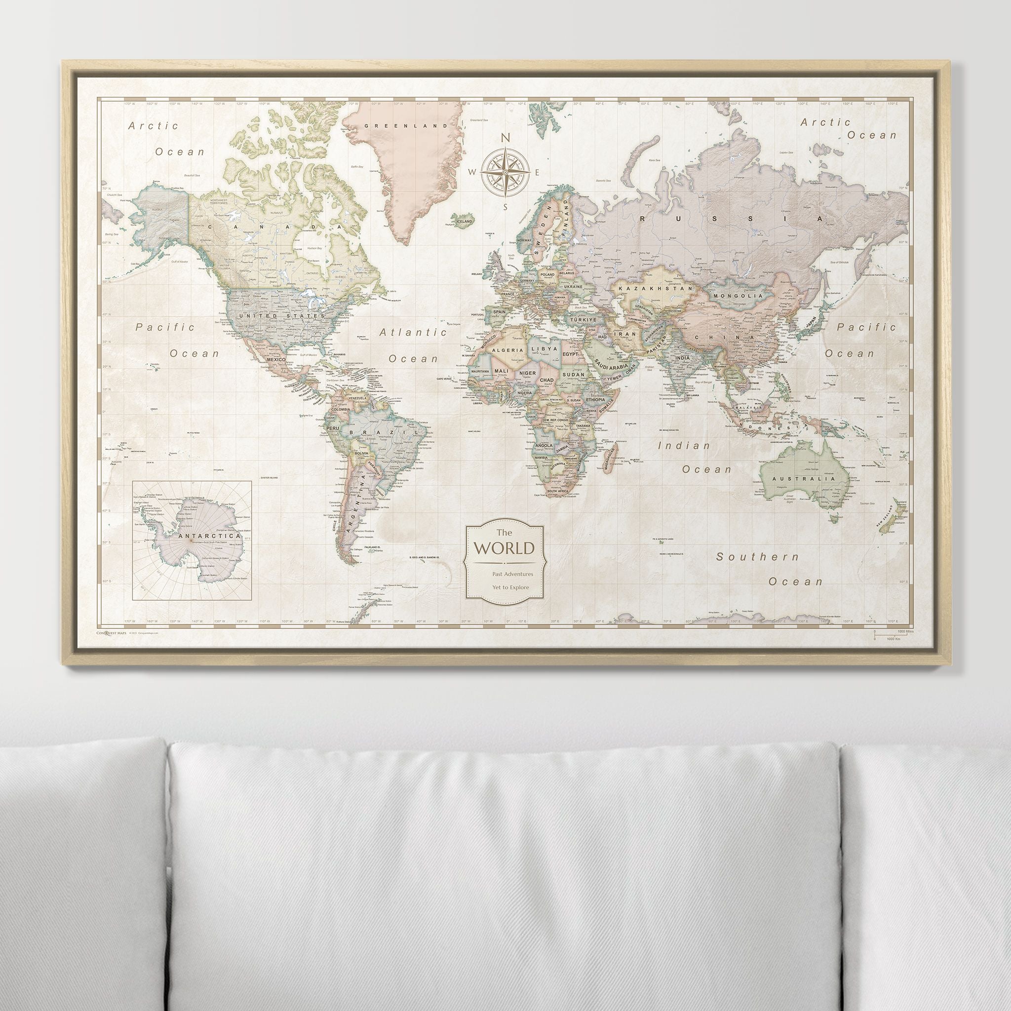 Push Pin World Map (Pin Board) - Desert Sunrise CM Pin Board