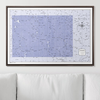 Push Pin Wyoming Map (Pin Board) - Purple Color Splash CM Pin Board