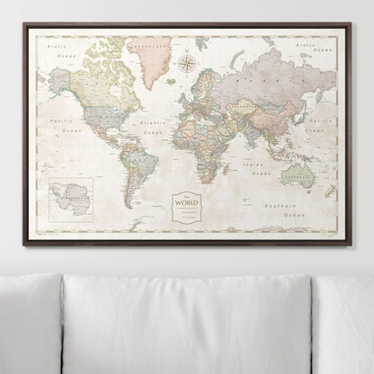 Push Pin World Map (Pin Board) - Desert Sunrise CM Pin Board