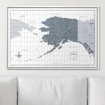 Push Pin Alaska Map (Pin Board) - Dark Gray Color Splash CM Pin Board