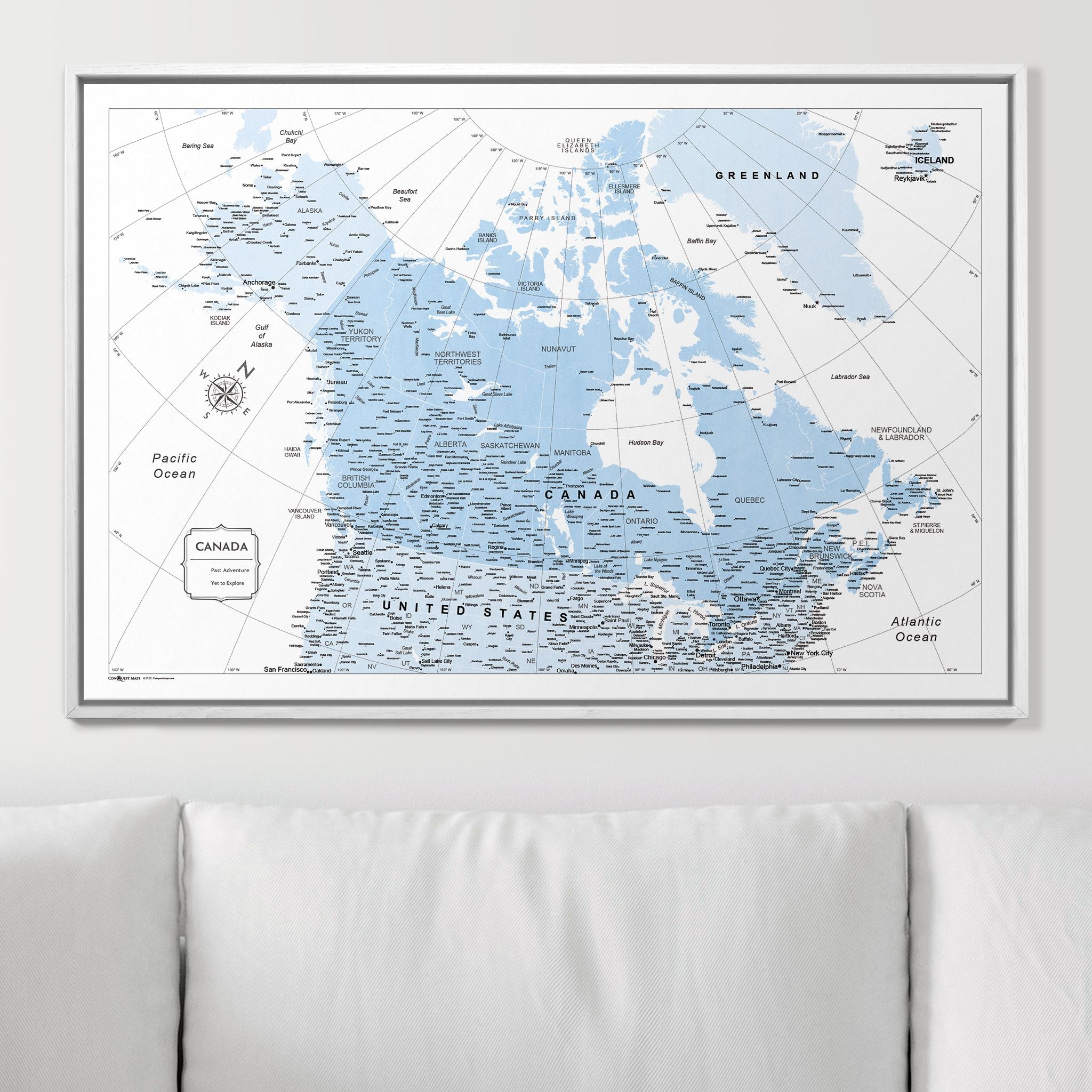 Push Pin Canada Map (Pin Board) - Light Blue Color Splash CM Pin Board