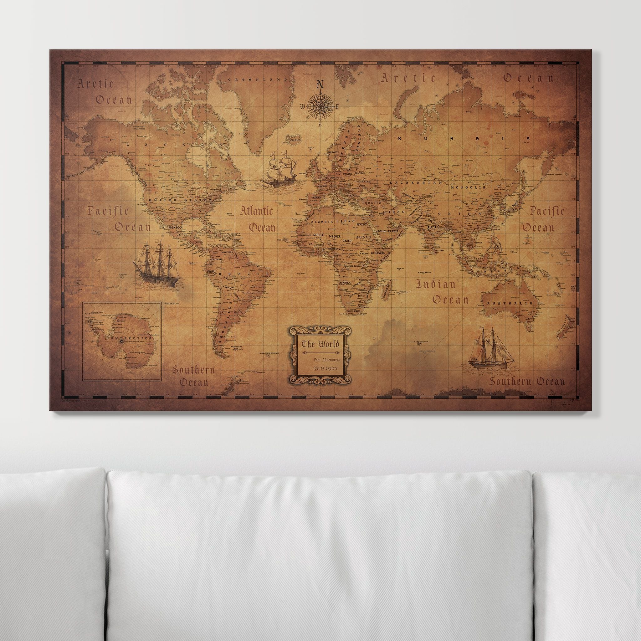 Push Pin World Map (Pin Board) - Golden Aged CM Pin Board