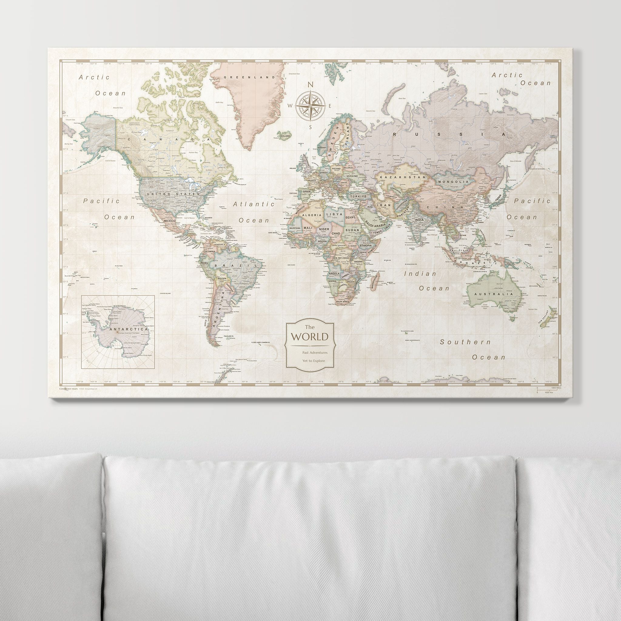 Push Pin World Map (Pin Board) - Desert Sunrise CM Pin Board