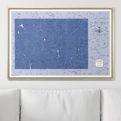 Push Pin Wyoming Map (Pin Board) - Navy Color Splash CM Pin Board